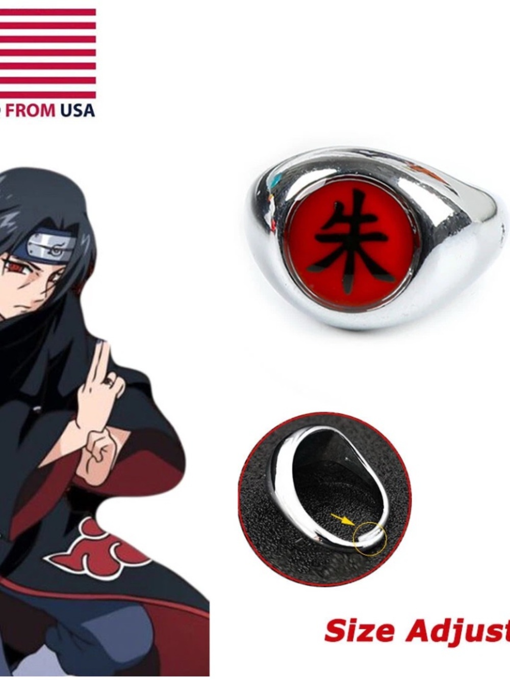Itachi Uchiha Akatsuki Zhu Alloy Ring (Cosplay)